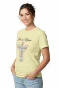 He is Risen Pastel Yellow T-Shirt Mockup