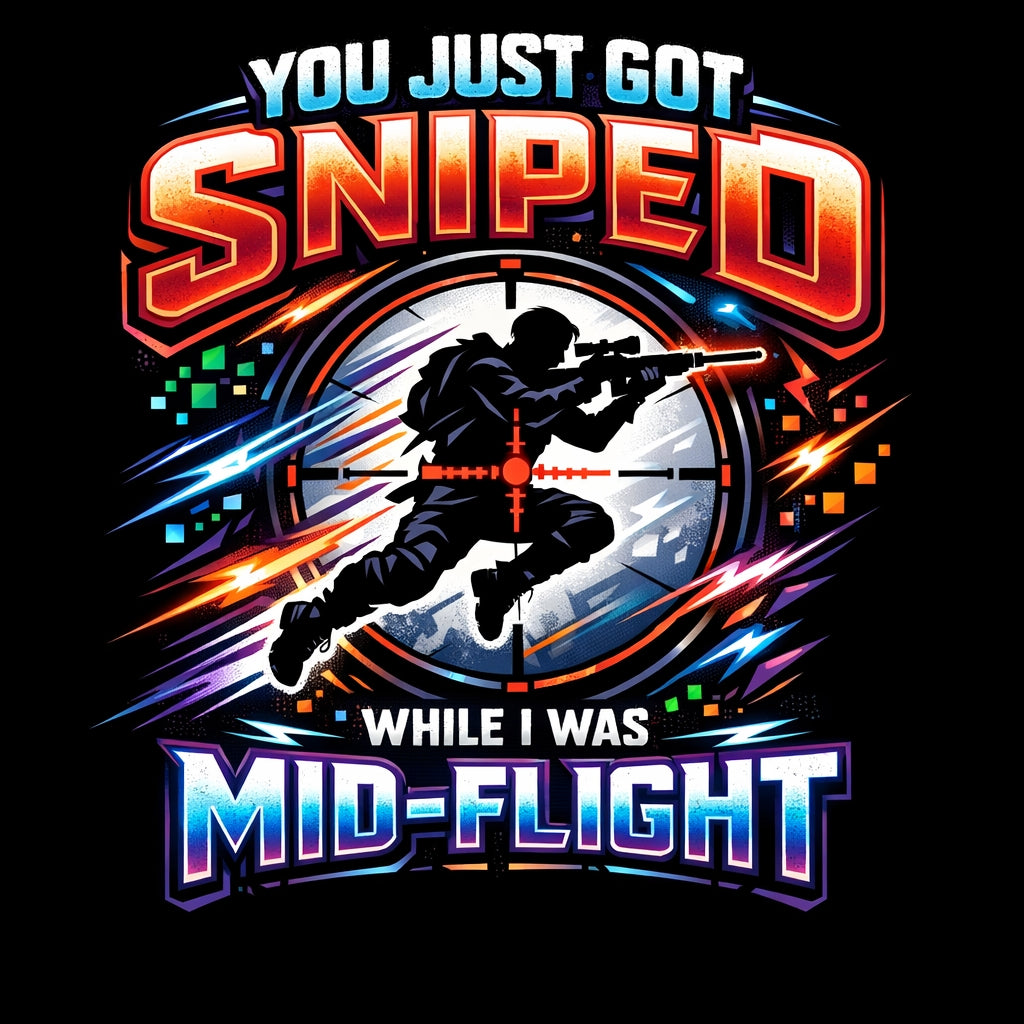 Gaming Sniper T-Shirt - You Just Got Sniped Mid-Flight
